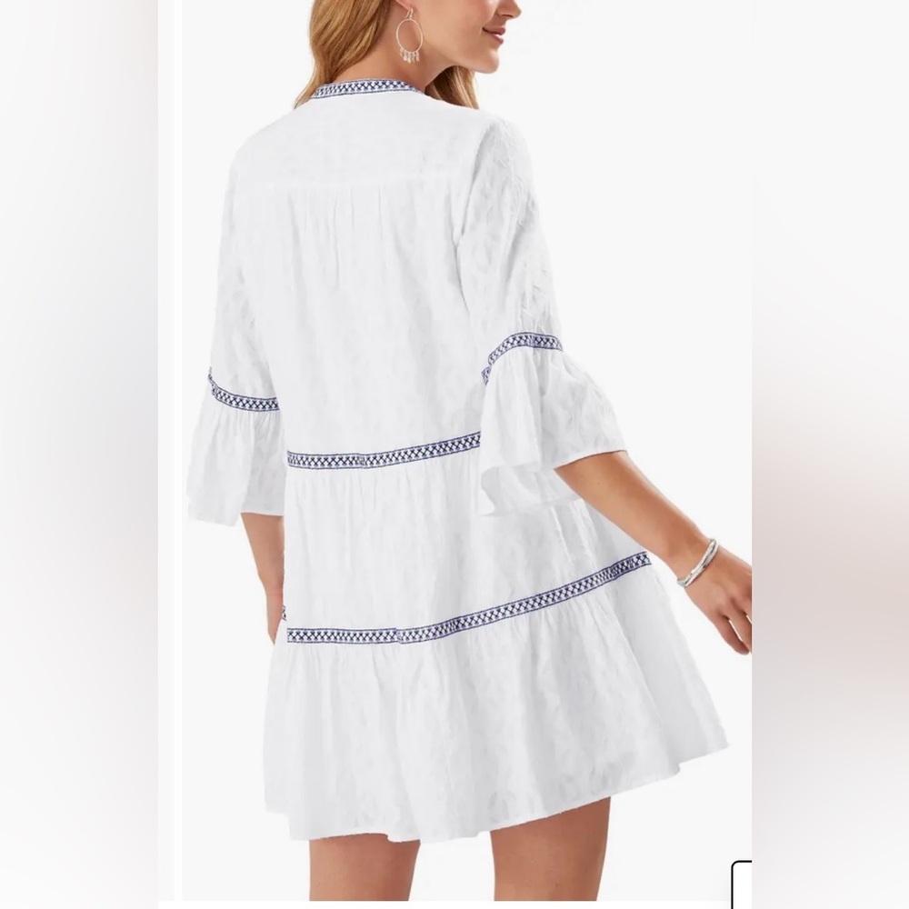 Tommy Bahama Embroidered Tiered Cotton Dress - Picture 2 of 6